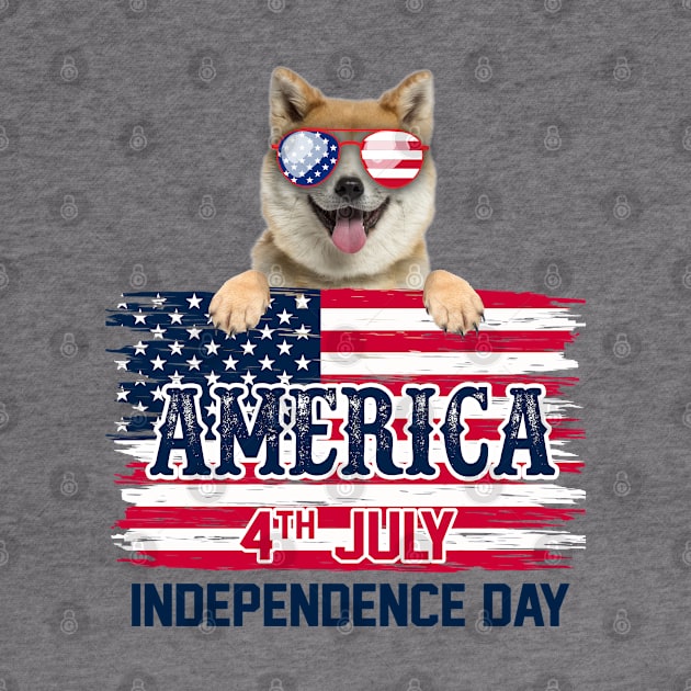 America 4th July Independence Day - Akita Dog by janayeanderson48214